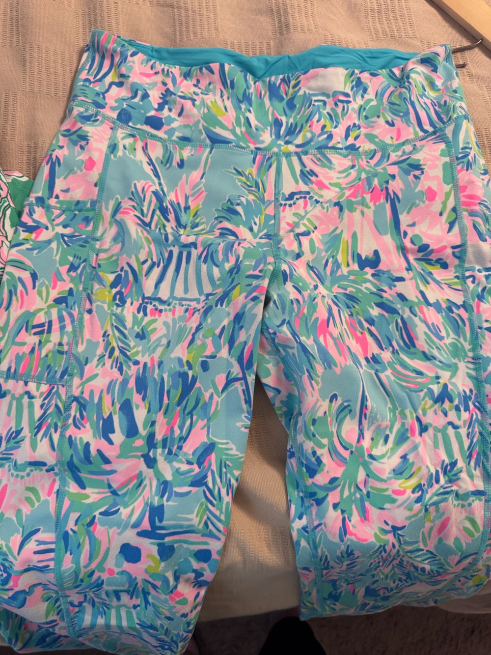 Lilly Pulitzer Multicolor Tropical Print Leggings — Blue, Pink, Green